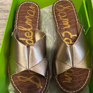 Sam Edelman Remini Cork Wedge Sandals | NIB | Gold Metallic | Size 8.5